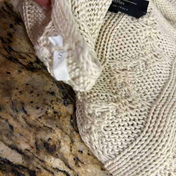Weekend Max Mara Cream Tan Cable Knit Sleeveless Sweater Size S - Picture 7 of 7